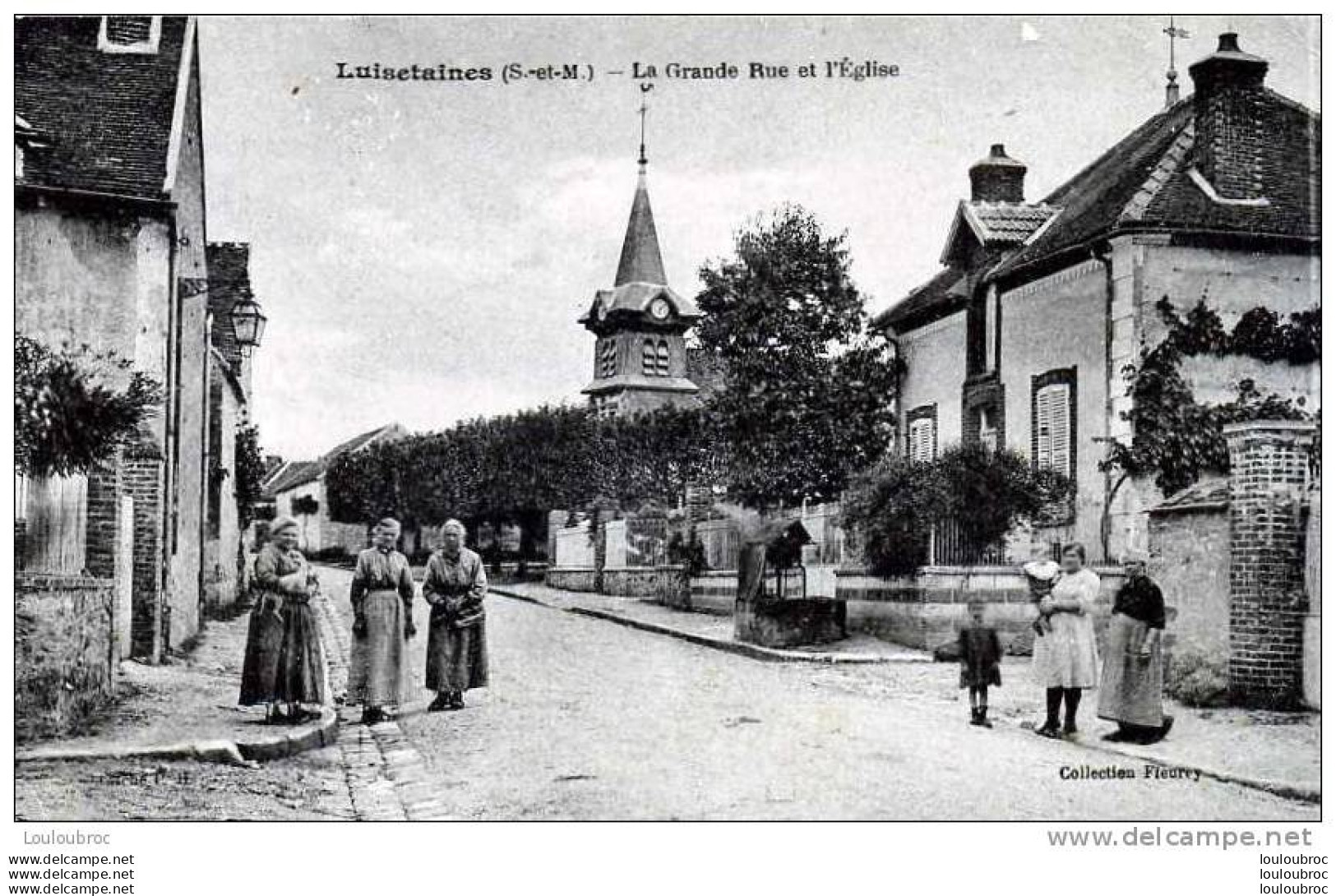 77 LUISETAINES LA GRANDE RUE ET L'EGLISE EDIT FLEURY - Altri & Non Classificati