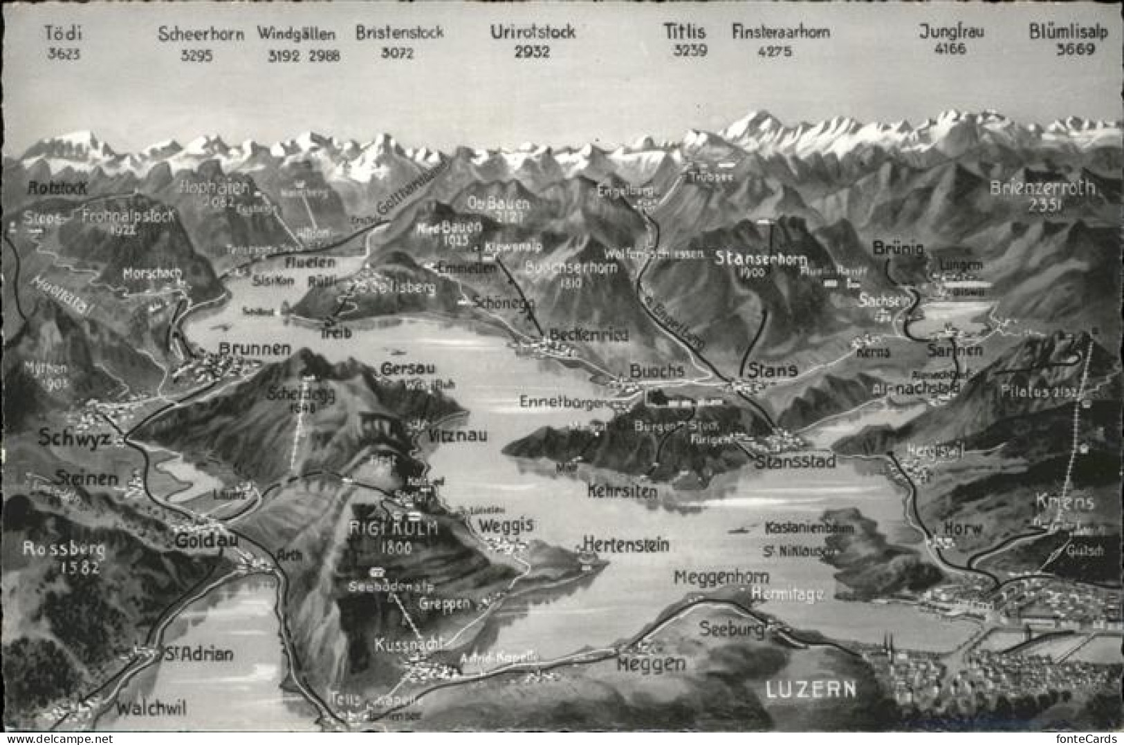 11357718 Toedi Vogelschau Luzern Titlis Urirotstock Bristenstock Rigi Kulm Toedi - Autres & Non Classés