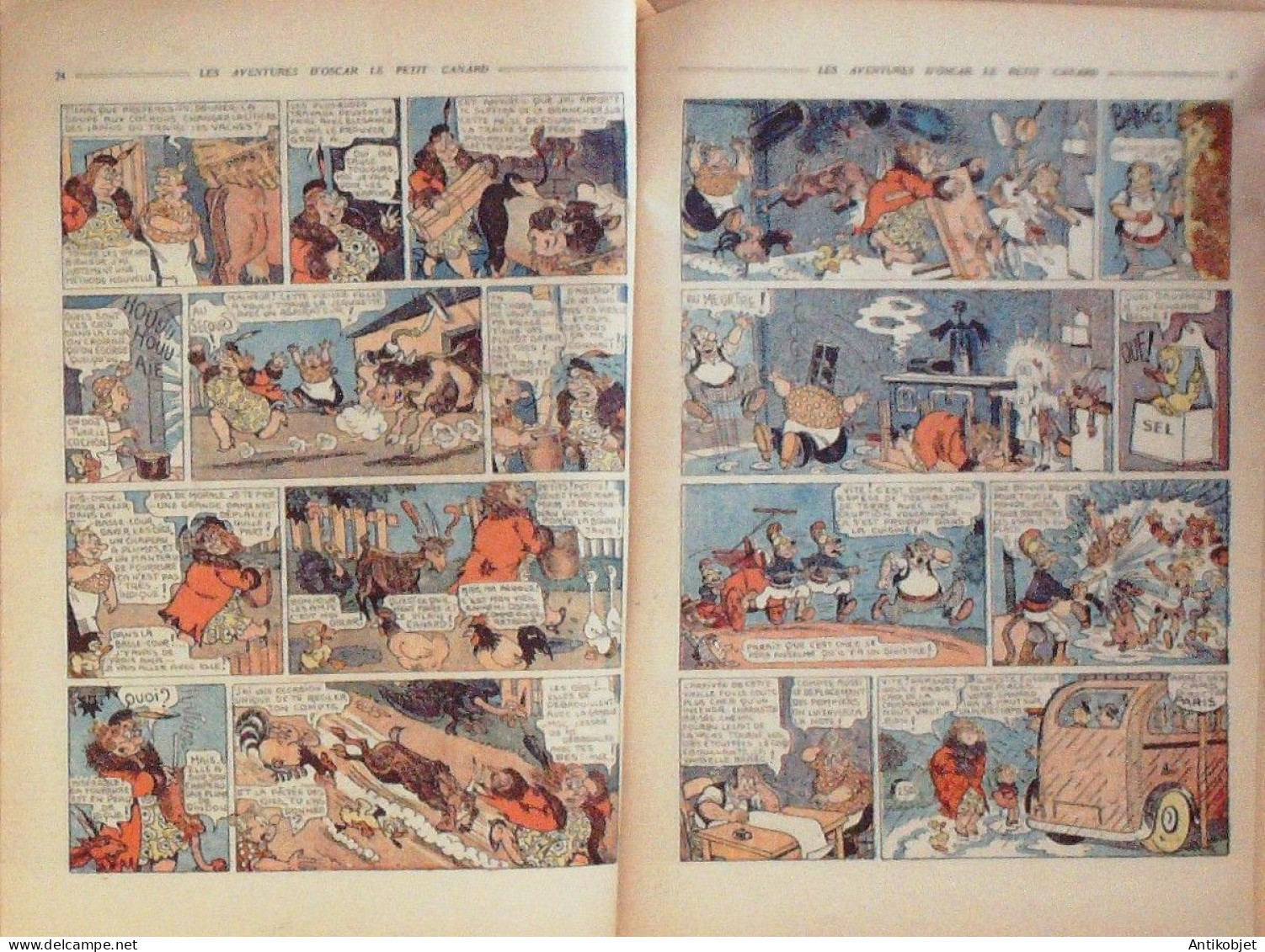 Oscar Le Petit Canard Les En Vacances Aventures Illustré Par Mat N°6 Eo 1936 - 1901-1940