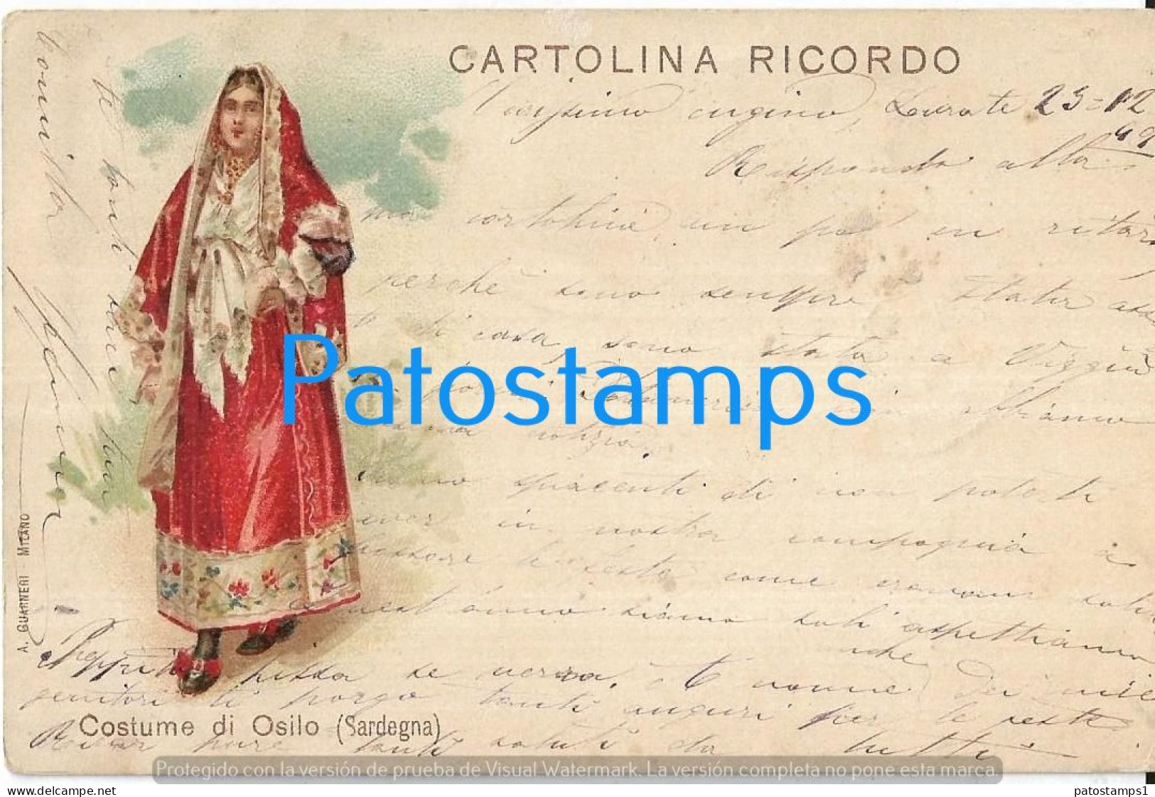 228767 ITALY OSILO SARDEGNA COSTUMES WOMAN CIRCULATED TO GERMANY POSTAL POSTCARD - Autres & Non Classés