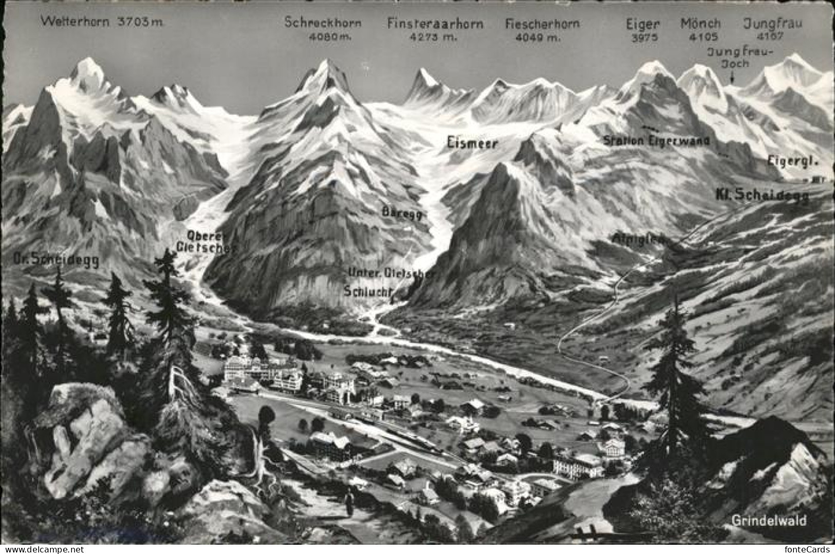 11357687 Grindelwald Eismeer Baregg Eigergl. Eiger Finsteraarhorn Grindelwald - Andere & Zonder Classificatie