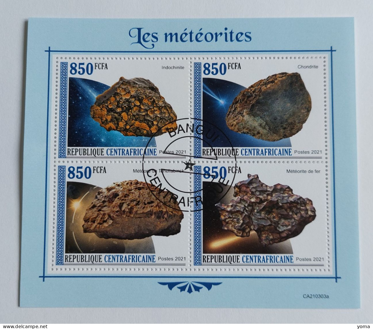 N° 7879 à 7882       Les Météorites  -  Oblitérés - Centrafricaine (République)