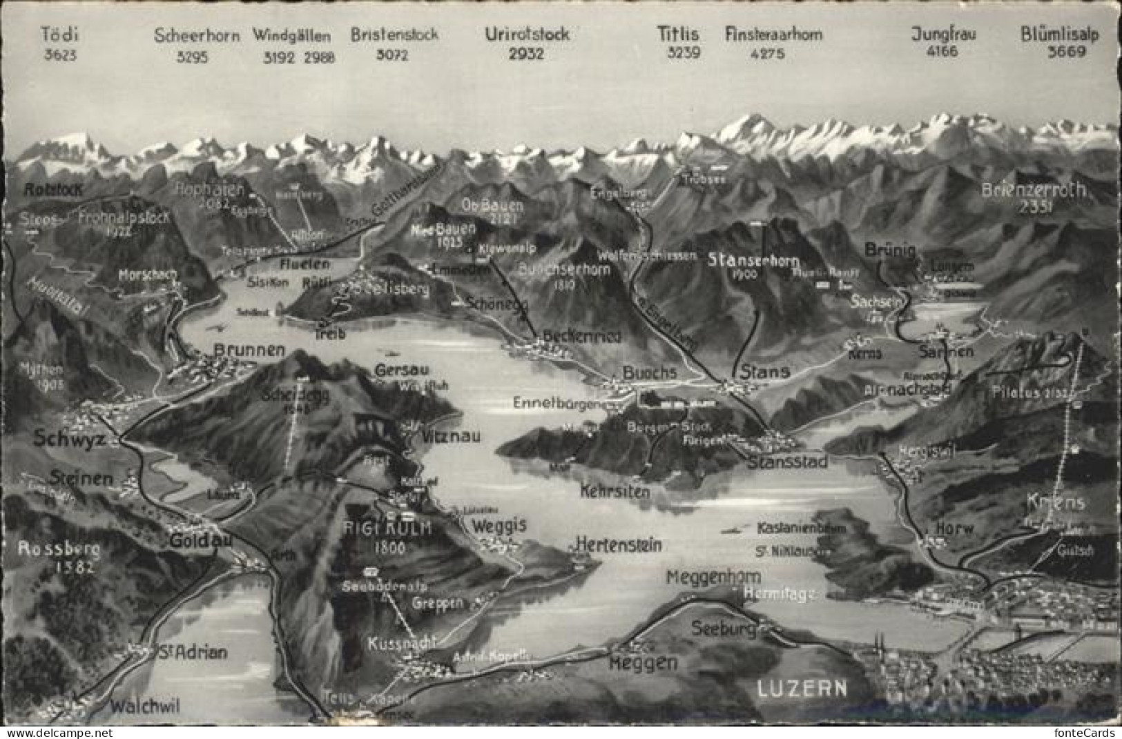 11357616 Luzern LU Karte Stansstad Jungfrau Bluemlisalp Scheerhorn  Luzern - Sonstige & Ohne Zuordnung