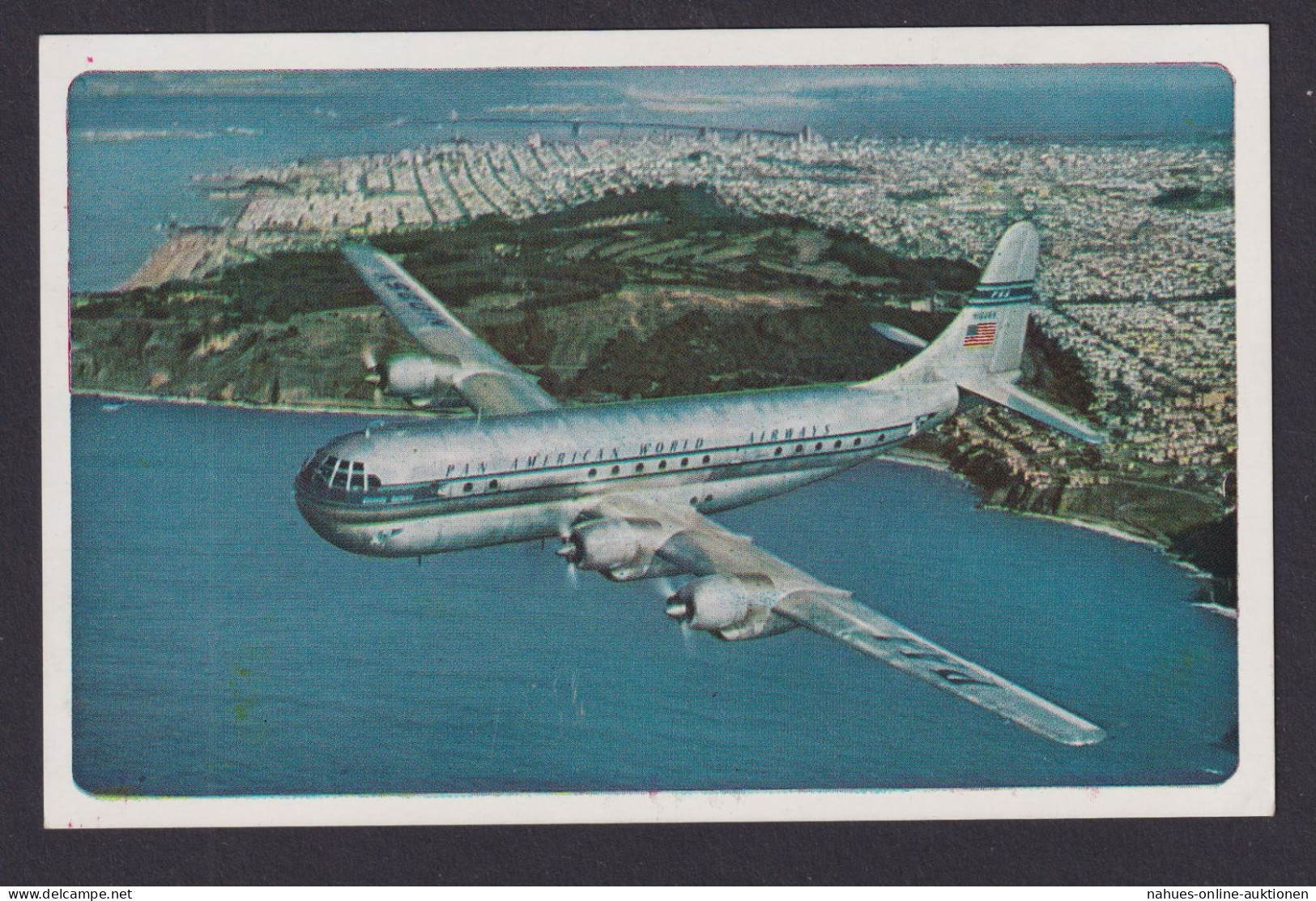 Flugpost Ansichtskarte Pan American World Airways Flugzeug - Luchtschepen
