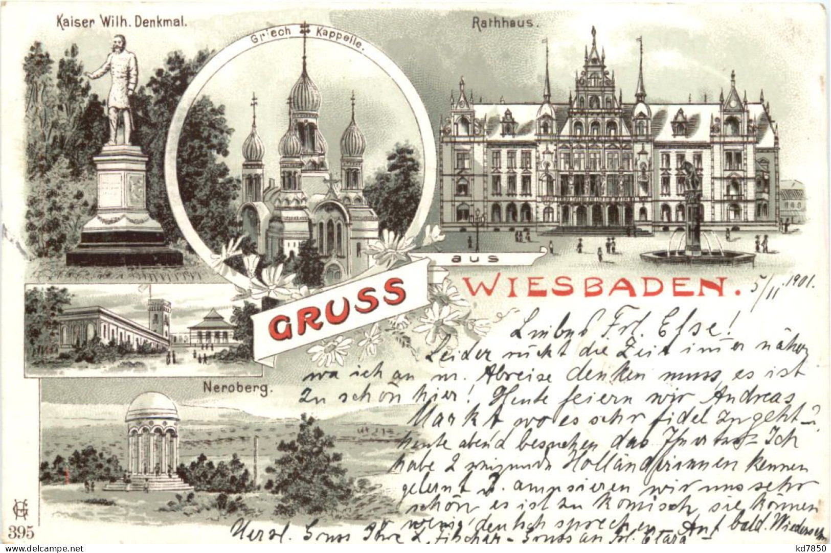 Gruss Aus Wiesbaden - Litho - Wiesbaden