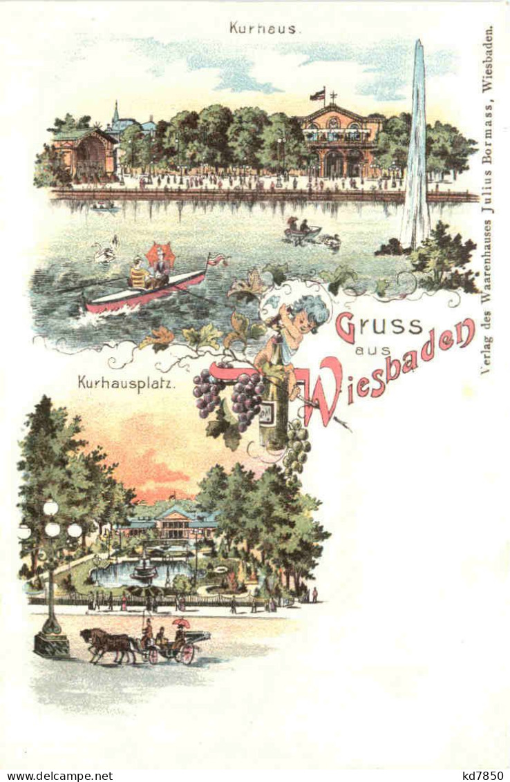 Gruss Aus Wiesbaden - Litho - Wiesbaden