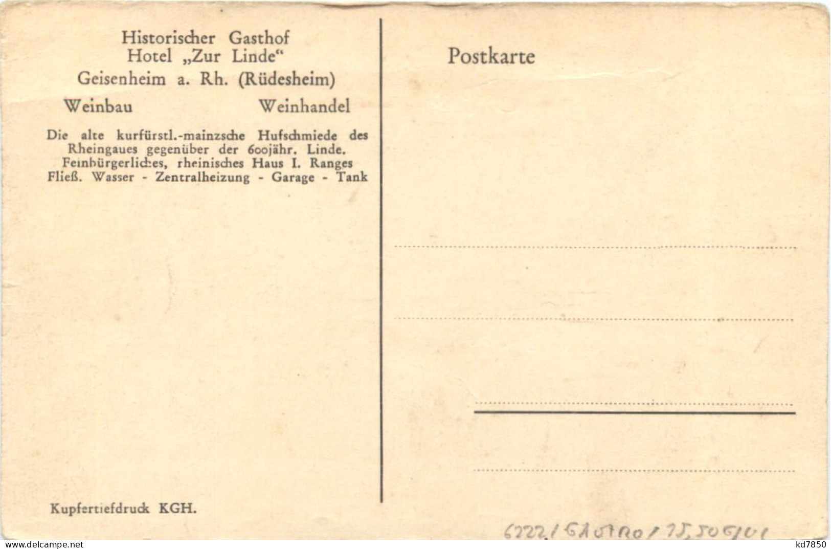 Geisenheim Am Rhein - Gasthof Zut Linde - Autres & Non Classés