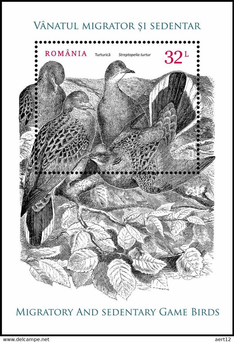 2022, Romania, Migratory And Sedentary Game, Birds, Souvenir Sheet, MNH(**), LPMP 2392a - Nuovi