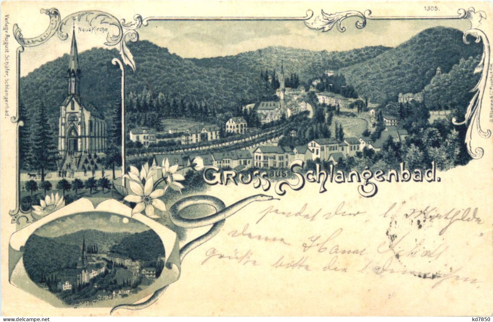 Gruss Aus Schlangenbad - Litho - Schlangenbad