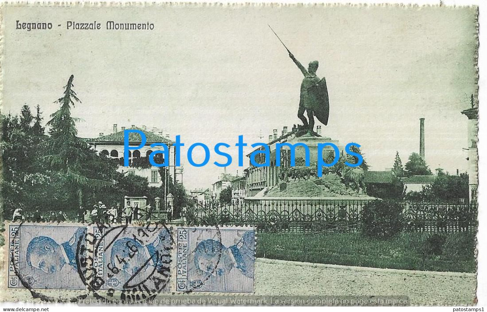 228769 ITALY LEGNANO SQUARE MONUMENTO CIRCULATED TO ARGENTINA POSTAL POSTCARD - Autres & Non Classés