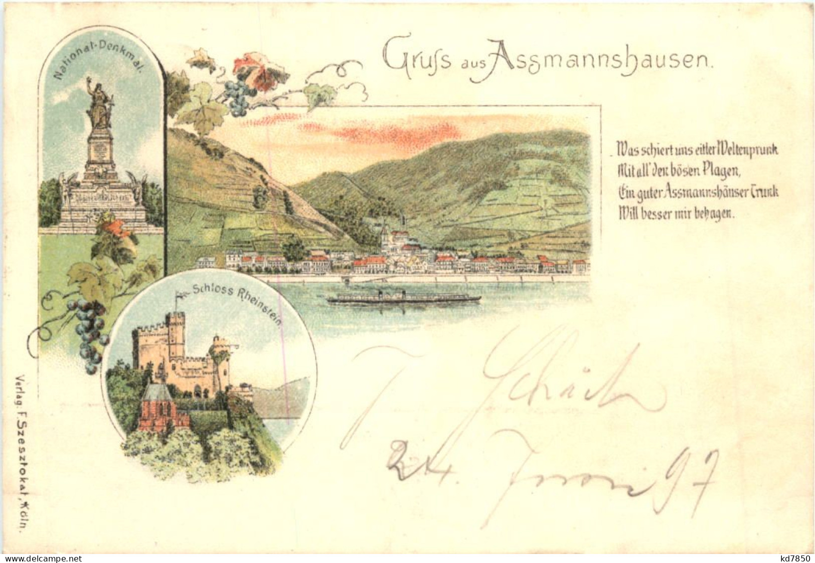 Gruss Aus Assmannshausen - Litho - Ruedesheim A. Rh.