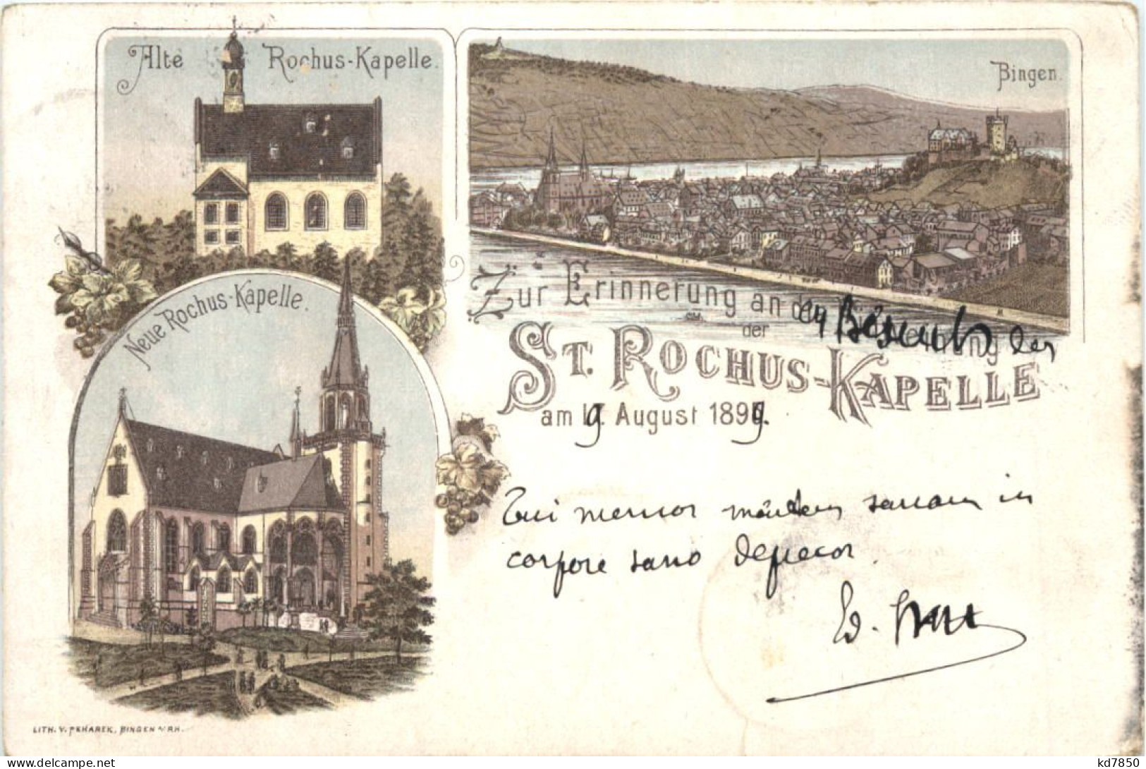 Bingen - Einweihung St. Rochus Kapelle 1895 - Litho - Bingen