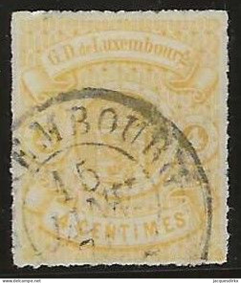 Luxembourg  .  Y&T   .   14  (2 Scans) . 1865-73  .  Percés En Lignes Blanches    .    O   .    Oblitéré - 1859-1880 Stemmi