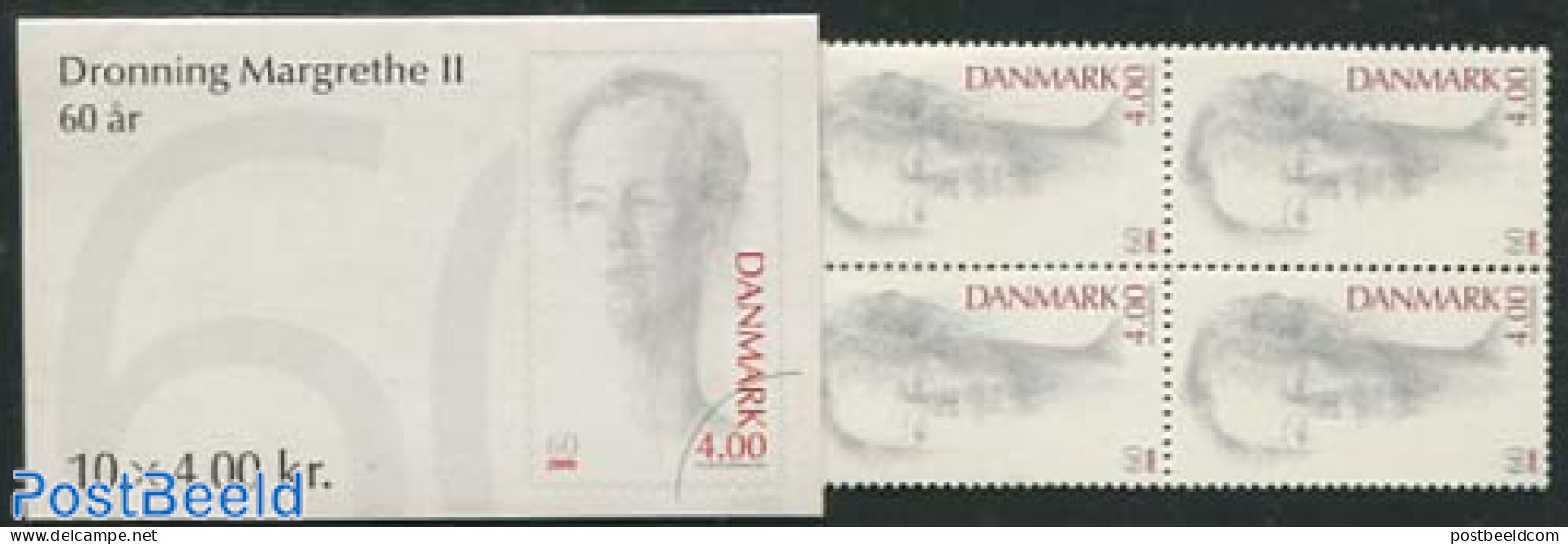 Denmark 2000 Queen Margrethe II Birthday Booklet, Mint NH, History - Kings & Queens (Royalty) - Stamp Booklets - Nuevos