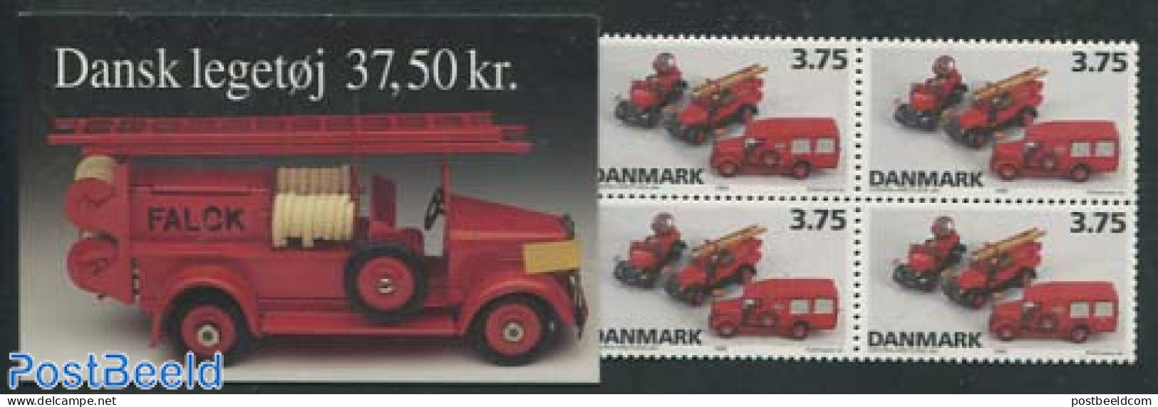 Denmark 1995 Toys Booklet, Mint NH, Transport - Various - Stamp Booklets - Fire Fighters & Prevention - Toys & Childre.. - Nuovi