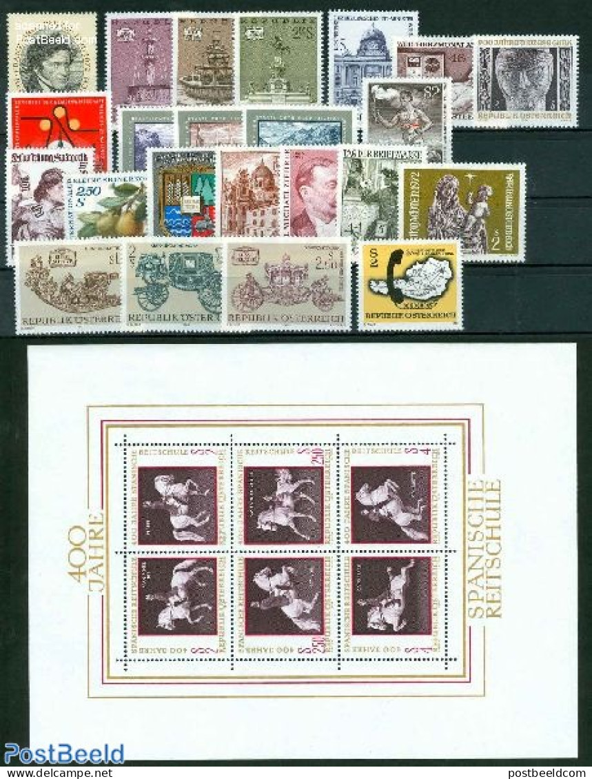 Austria 1972 Yearset 1972, Complete, 23v +1s/s, Mint NH, Various - Yearsets (by Country) - Nuevos