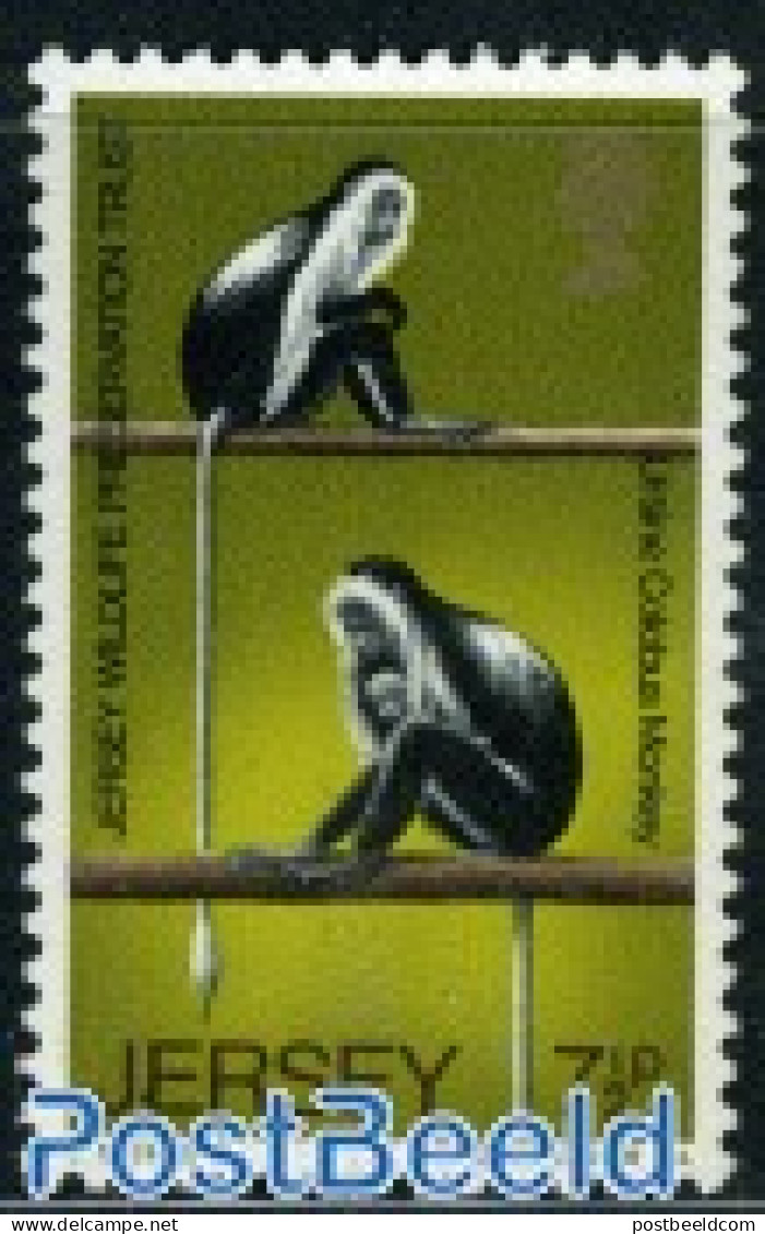 Jersey 1971 7.5p, Stamp Out Of Set, Mint NH, Nature - Monkeys - Jersey