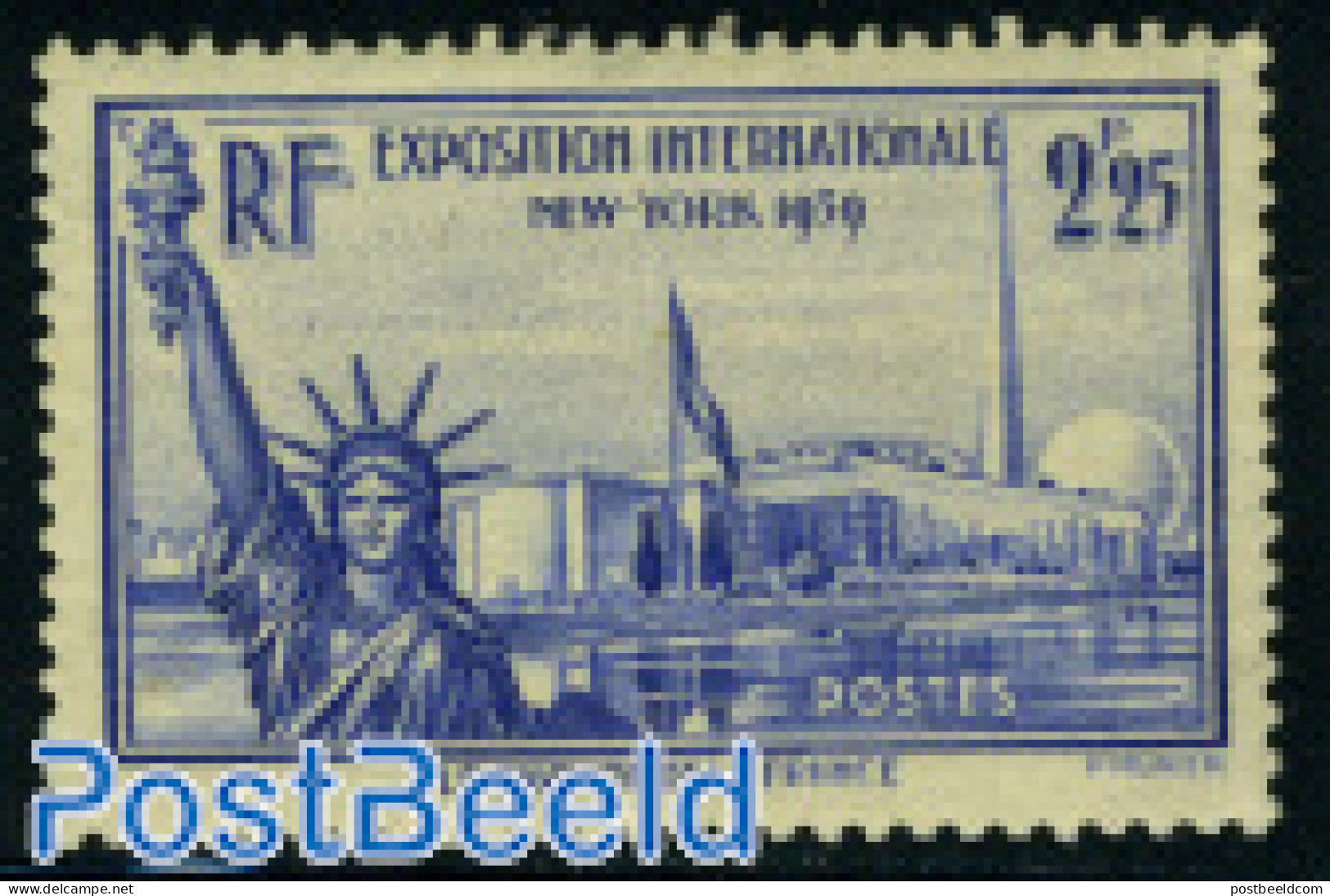 France 1939 2.25Fr, Stamp Out Of Set, Mint NH, Various - World Expositions - Ongebruikt
