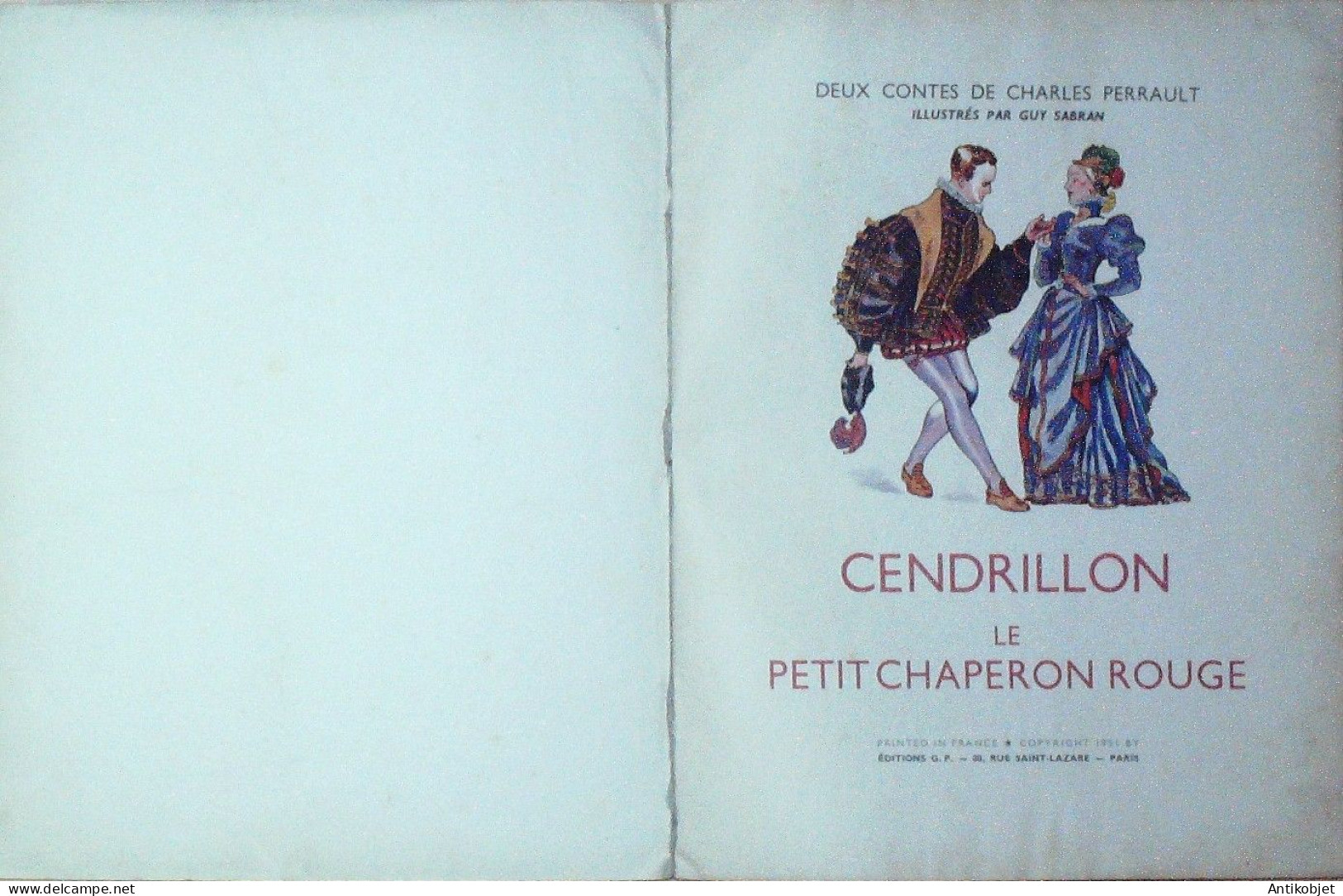 Cendrillon Et Petit Chaperon Rouge Illustré Par Sabran Guy Eo 1951 - 1901-1940