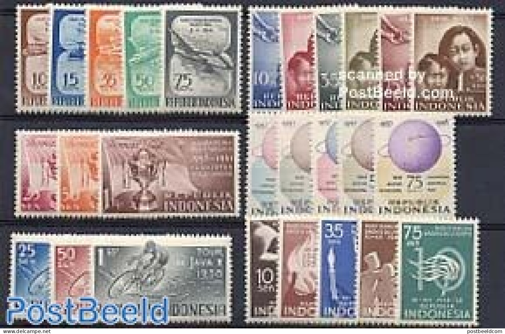 Indonesia 1958 Yearset 1958 (27v), Mint NH, Various - Yearsets (by Country) - Unclassified