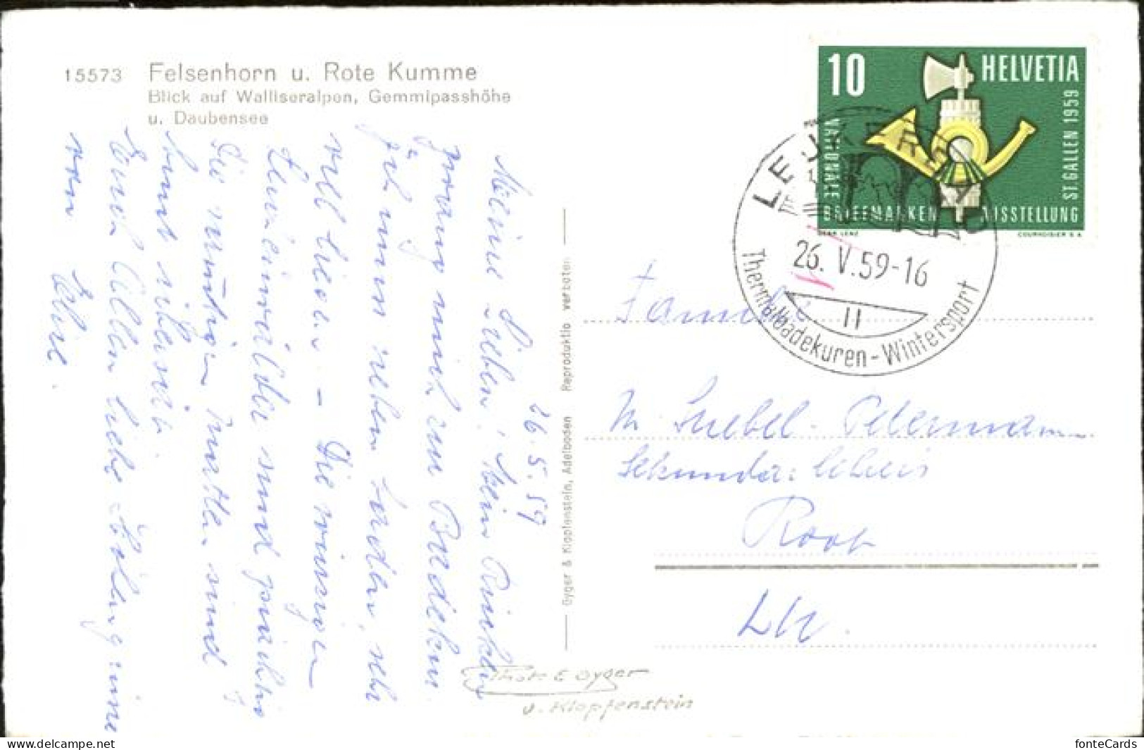 11357528 Felsenhorn Rote Kumme Walliseralpen Gemmipass Felsenhorn - Andere & Zonder Classificatie