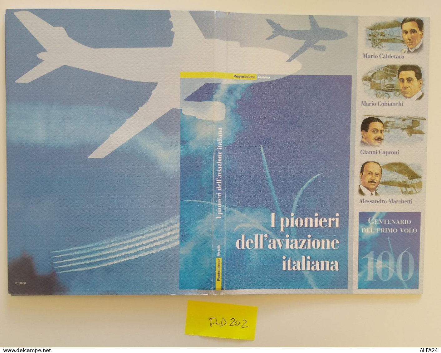 FOLDER PIONIERI AVIAZIONE ITALIA FACCIALE 30 (FLD203 - Paquetes De Presentación