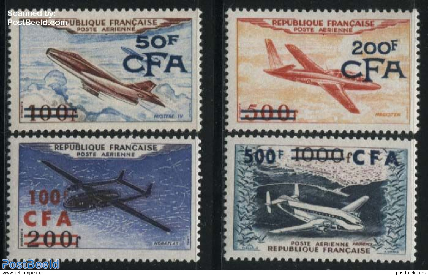 Reunion 1954 Aeroplanes 4v, Mint NH, Transport - Aircraft & Aviation - Avions