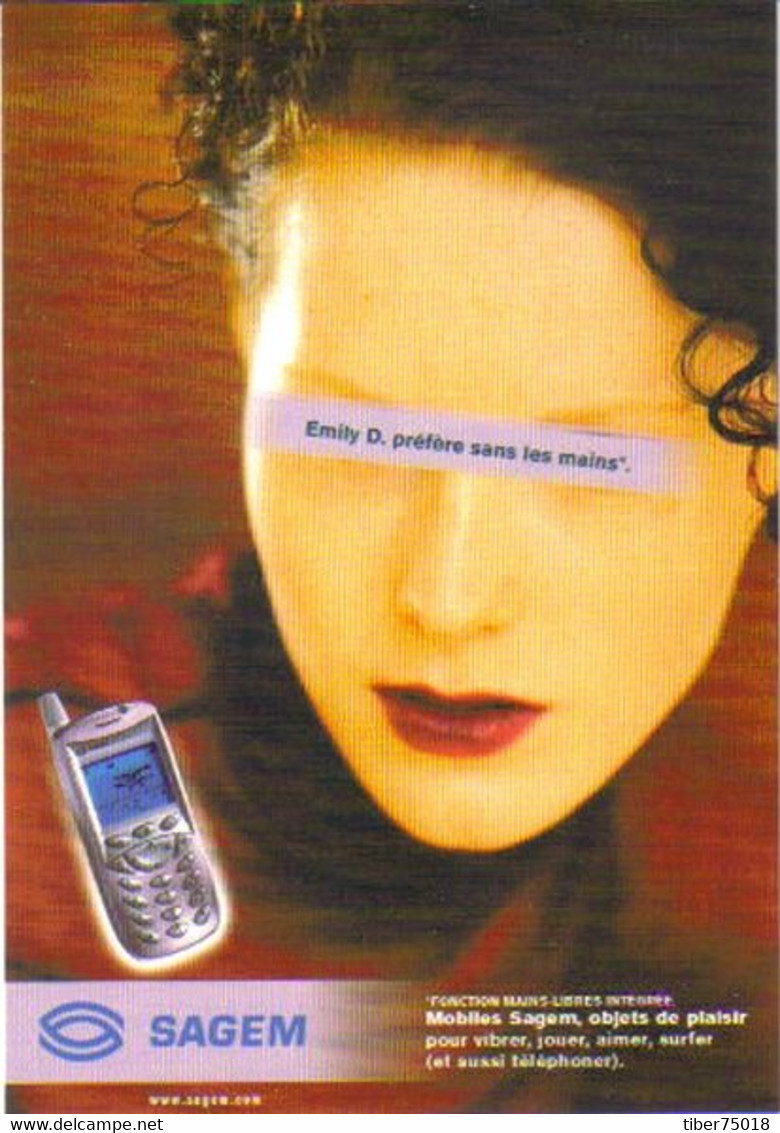 Carte Postale "Cart'Com" (2001) - Mobiles Sagem (téléphone Portable) Emily D. - Reclame