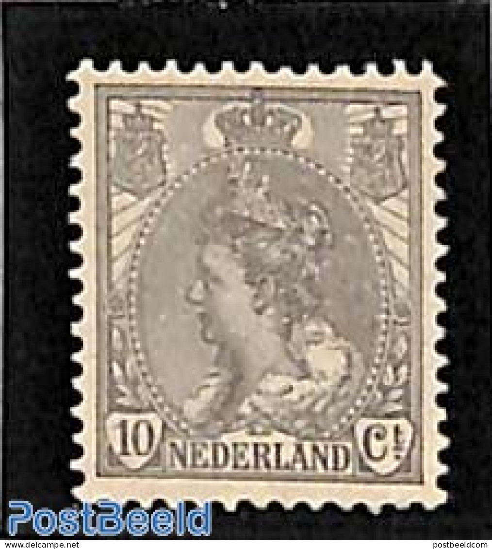 Netherlands 1899 10c, Grey, Stamp Out Of Set, Unused (hinged) - Ungebraucht