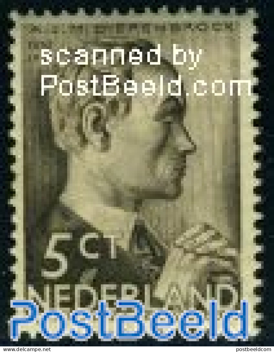 Netherlands 1935 5+3c, A. Diepenbrock, Stamp Out Of Set, Mint NH, Performance Art - Music - Ungebraucht