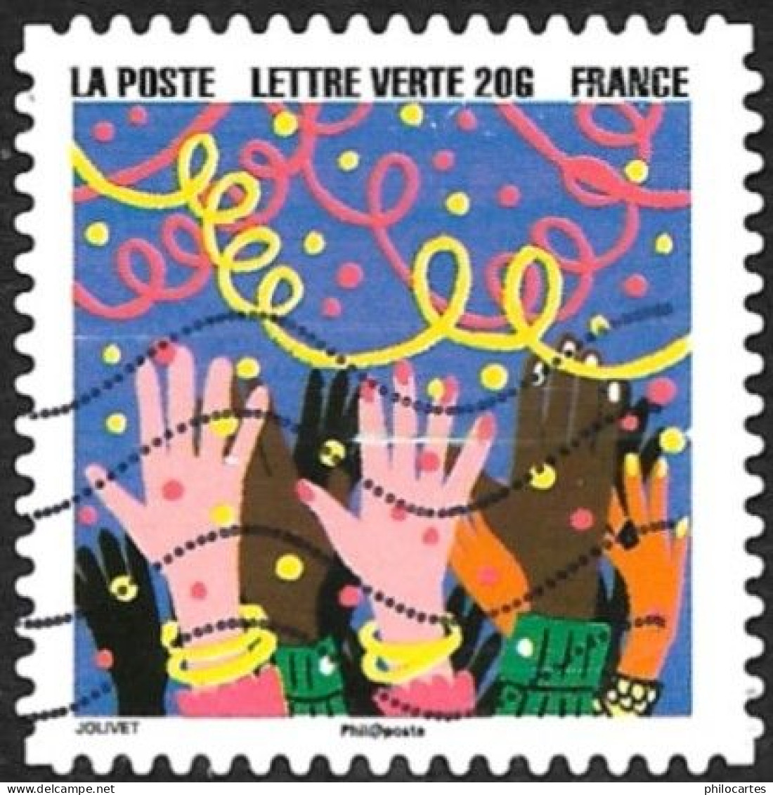 FRANCE 2015 -  YT 1194  -  Bonne Année: Mains Levées  - Oblitéré - Used Stamps