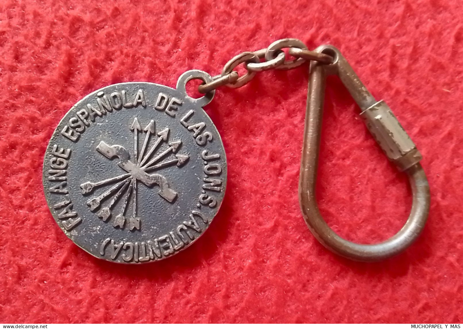 SPAIN LLAVERO METÁLICO OLD KEYRING FALANGE ESPAÑOLA DE LAS JONS AUTÉNTICA JOSE ANTONIO PRIMERO RIVERA. FASCISMO FASCISME - Porte-clefs