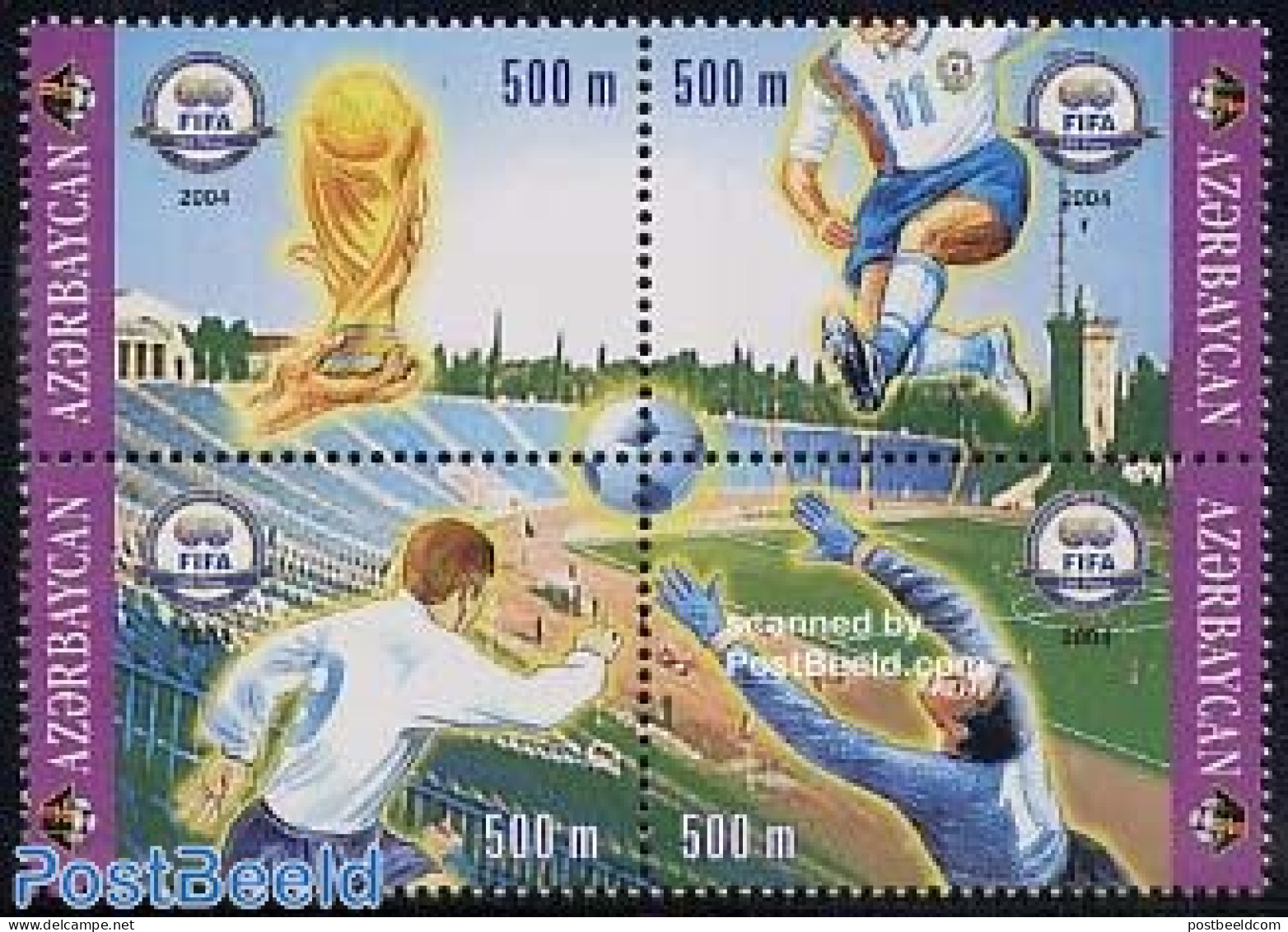 Azerbaijan 2004 FIFA Centenary 4v [+], Mint NH, Sport - Football - Otros & Sin Clasificación