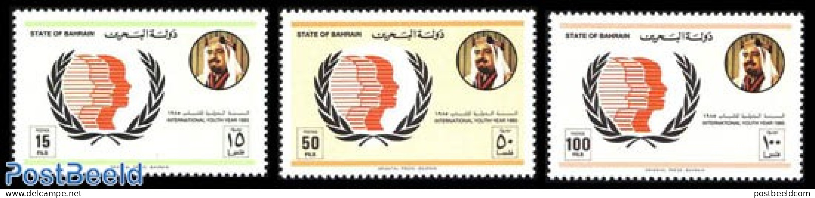 Bahrain 1986 Int. Youth Year 3v, Mint NH, Various - International Youth Year 1984 - Bahrain (1965-...)