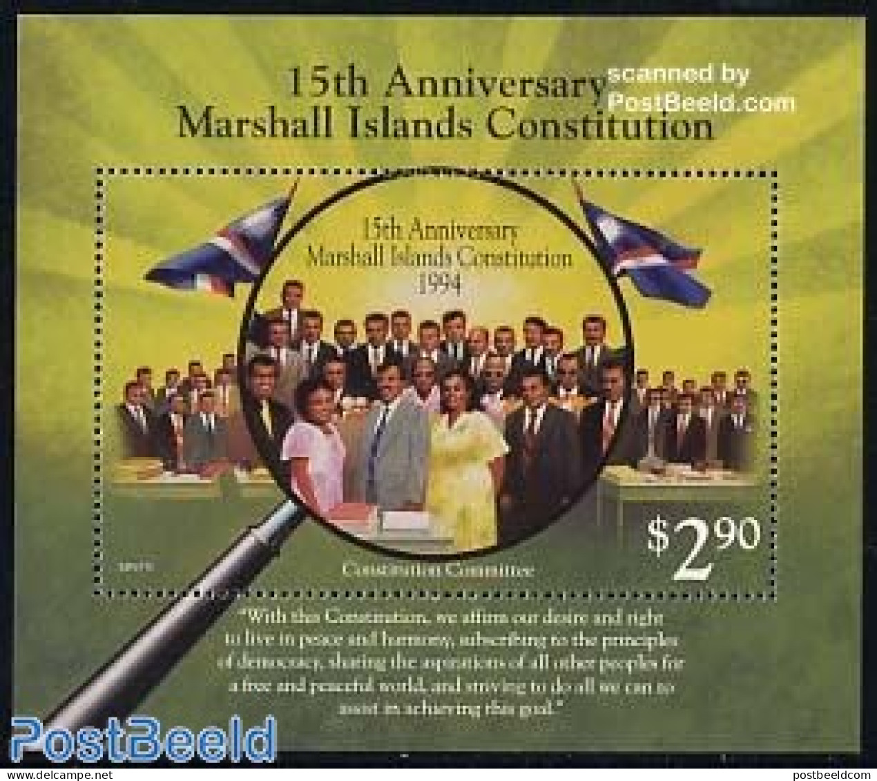 Marshall Islands 1994 Island Constitution S/s, Mint NH, Various - Justice - Otros & Sin Clasificación