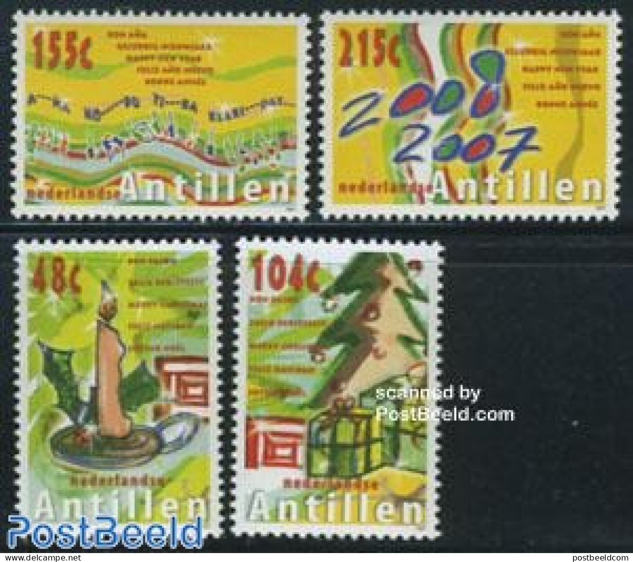 Netherlands Antilles 2007 Christmas 4v, Mint NH, Performance Art - Religion - Music - Christmas - Musique