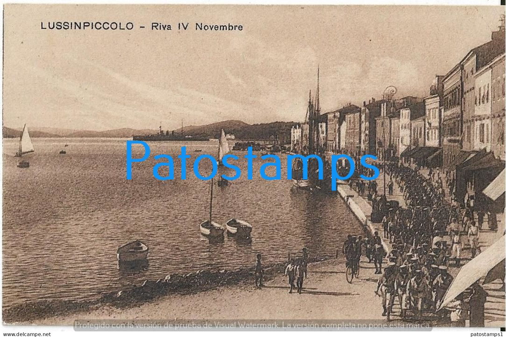 228770 ITALY LUSSINPICCOLO RIVA IV NOVEMBRE CIRCULATED TO TRIESTE POSTAL POSTCARD - Autres & Non Classés