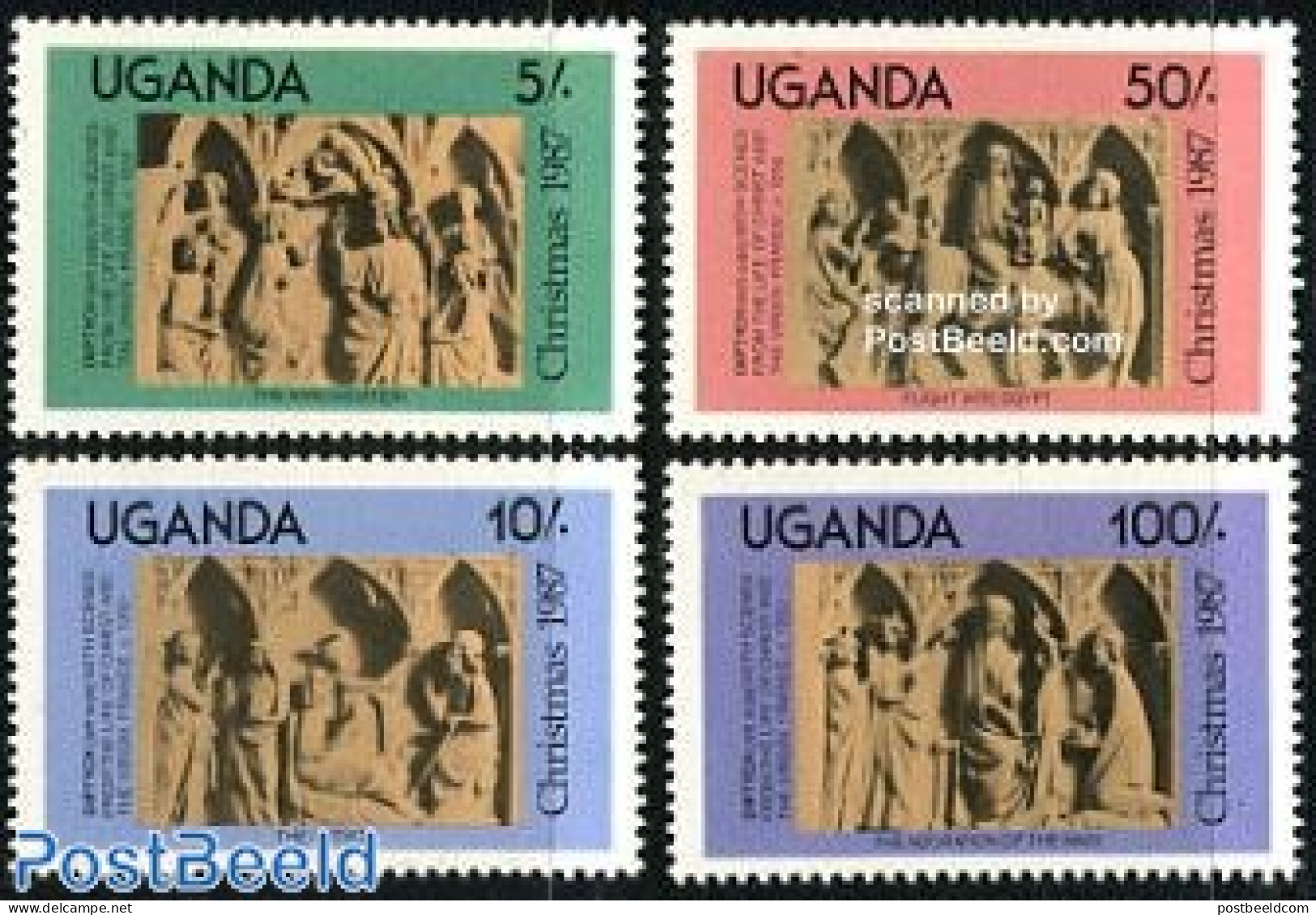 Uganda 1987 Christmas 4v, Mint NH, Religion - Christmas - Weihnachten