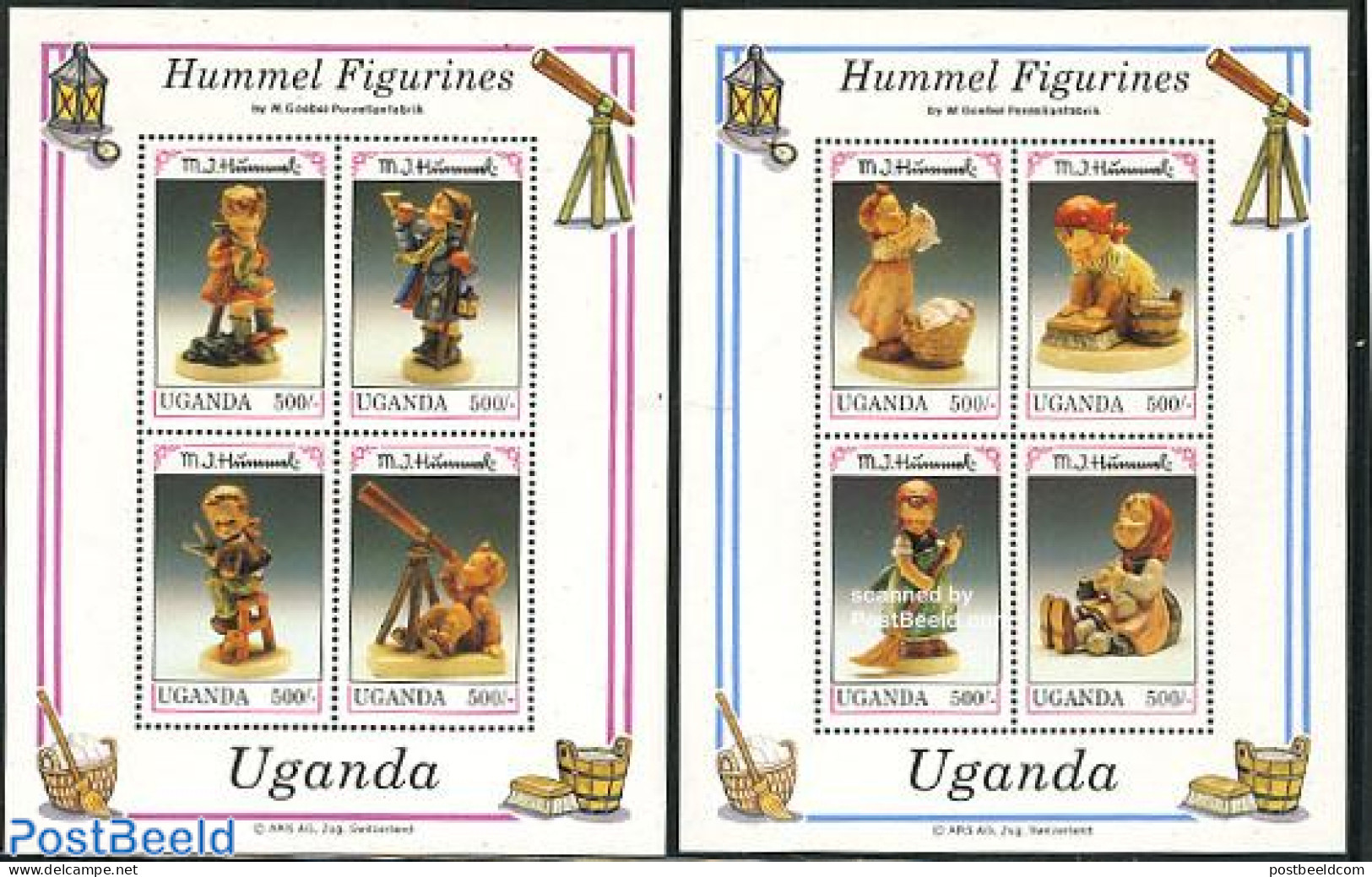 Uganda 1992 Hummel 2 S/s, Mint NH, Art - Art & Antique Objects - Sculpture - Sculpture