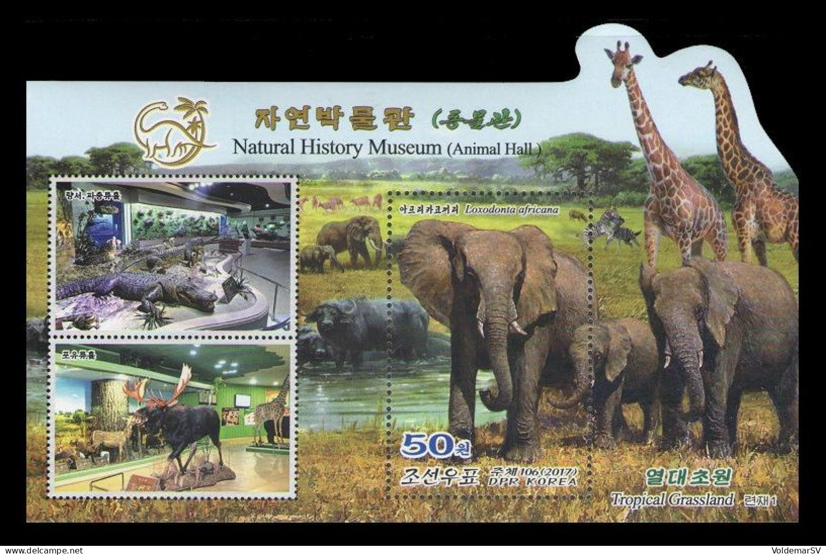 North Korea 2017 Mih. 6406/10 (Bl.950/54) Natural History Museum. Flora. Fauna. Dinosaurs. Elephants. Giraffes MNH ** - Korea (Nord-)