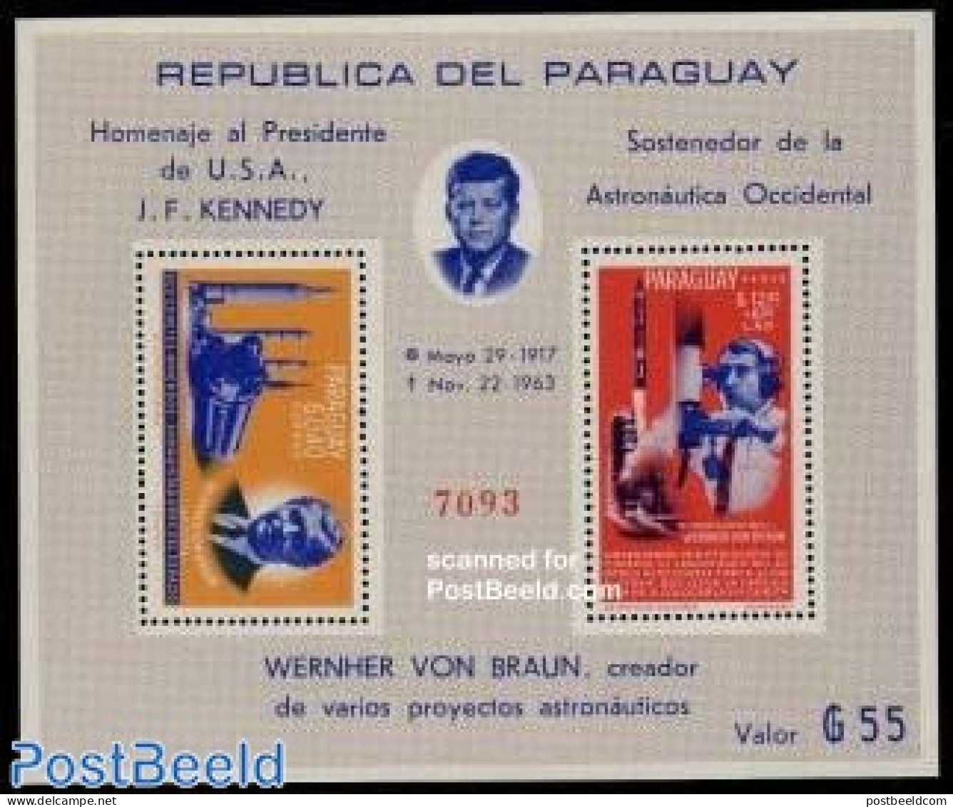 Paraguay 1964 Space Exploration S/s, Mint NH, Transport - Space Exploration - Paraguay