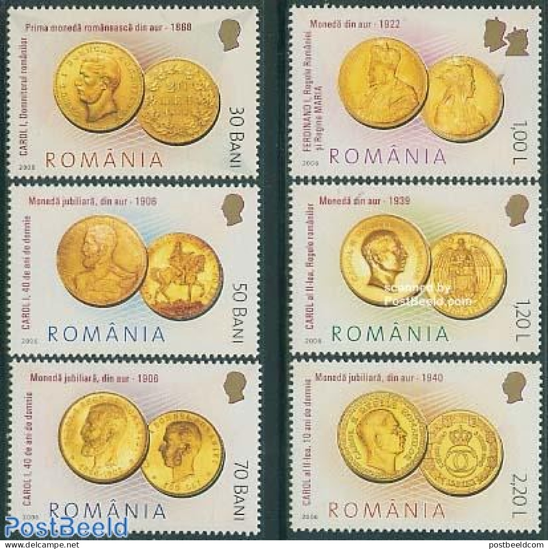 Romania 2006 History Of Coins 6v, Mint NH, Various - Money On Stamps - Nuovi