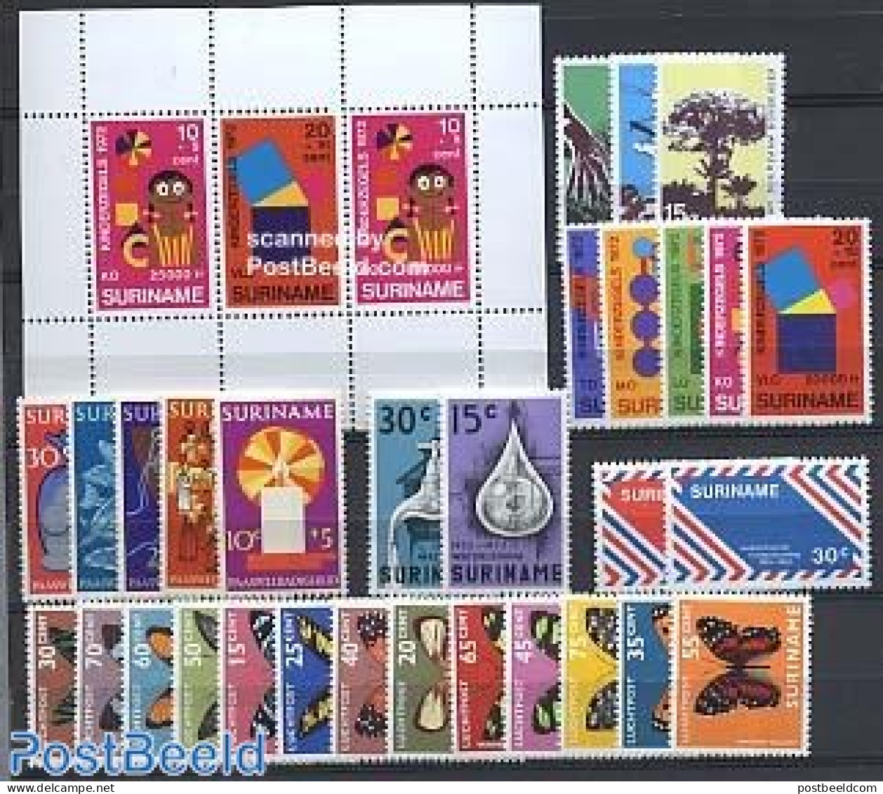 Suriname, Colony 1972 Yearset 1972 (30v+1s/s), Mint NH, Various - Yearsets (by Country) - Ohne Zuordnung