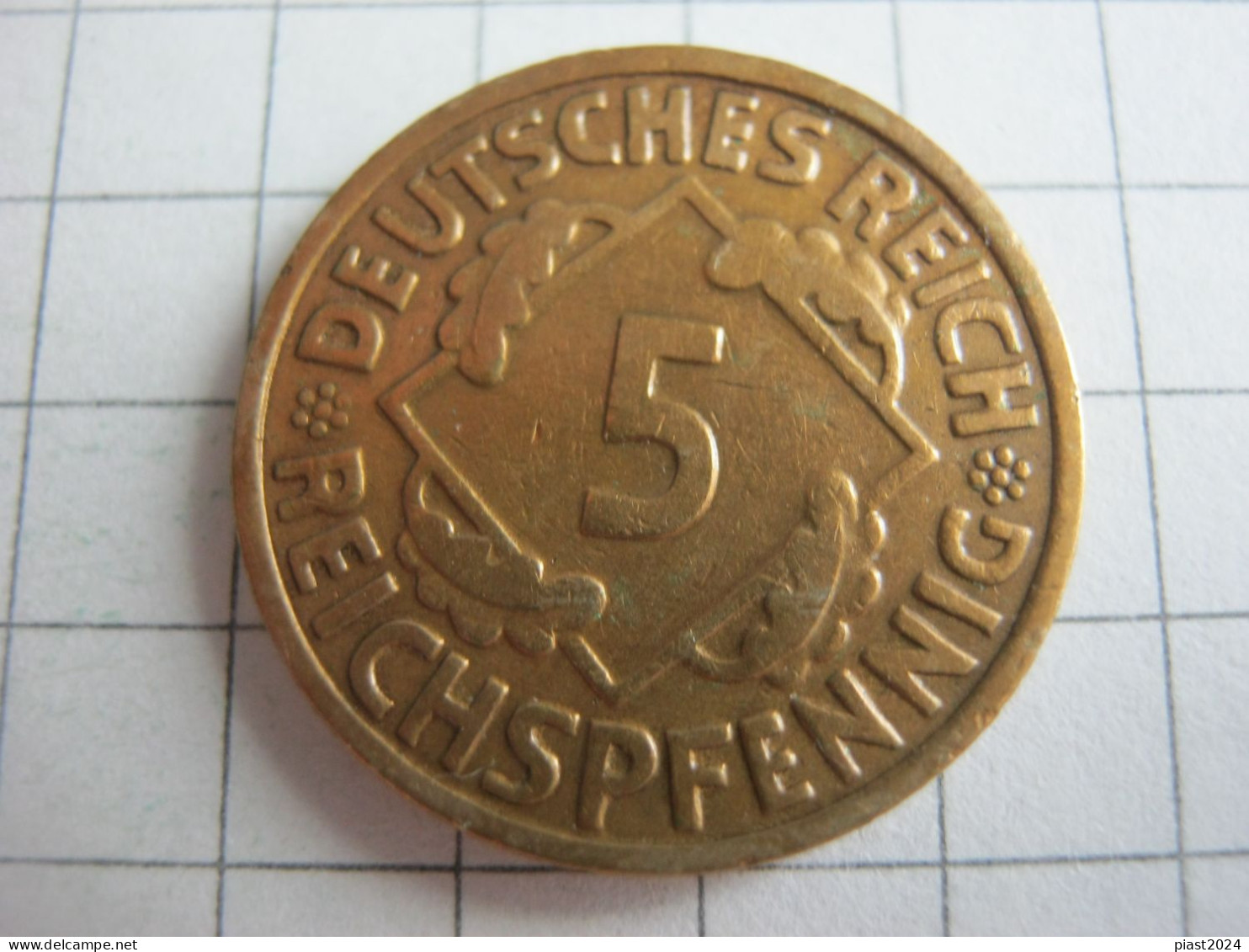 Germany 5 Reichspfennig 1925 G - 5 Rentenpfennig & 5 Reichspfennig