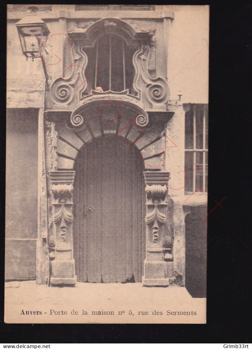 Anvers - Porte De La Maison N° 5, Rue Des Serments - Postkaart - Antwerpen