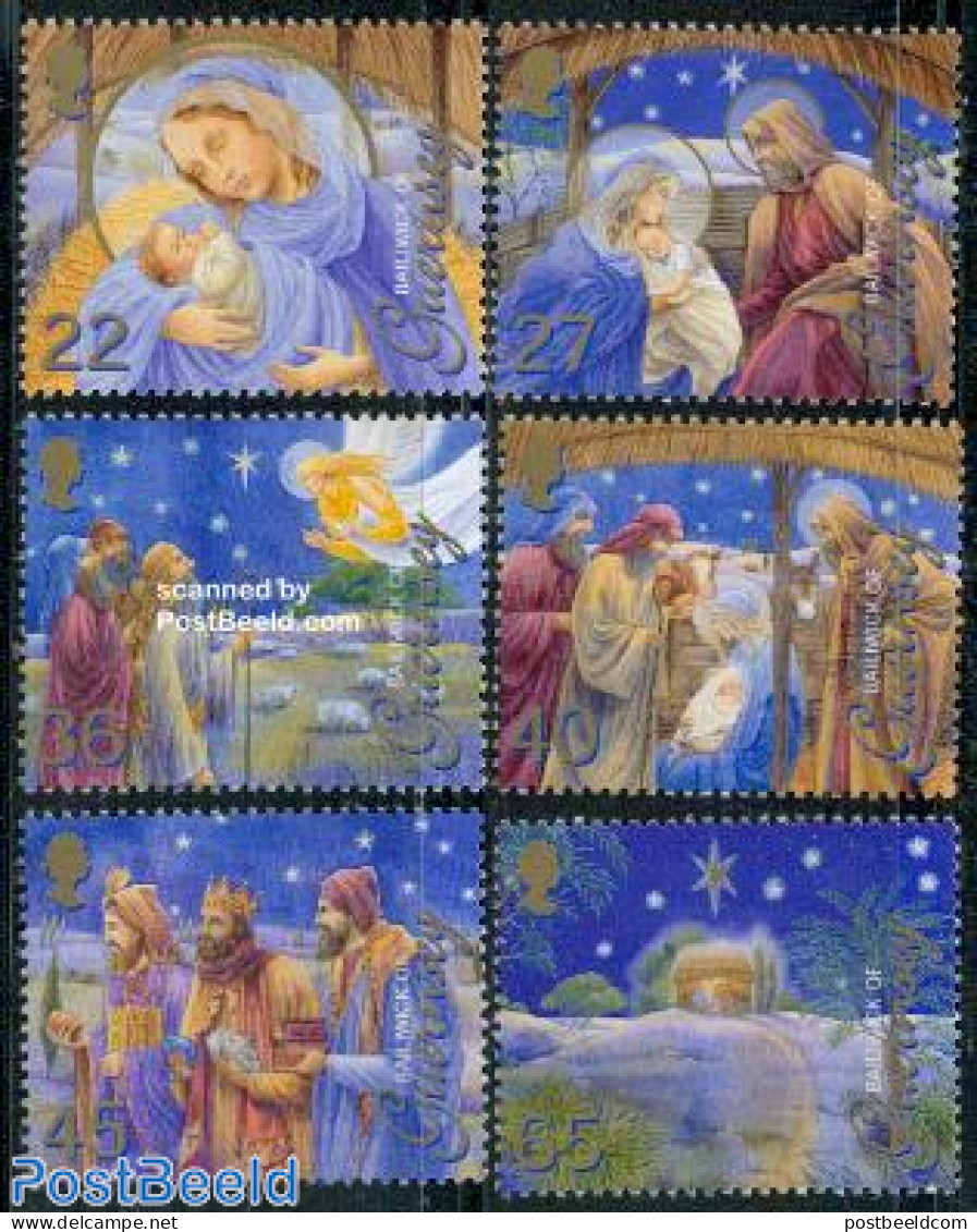 Guernsey 2002 Christmas 6v, Mint NH, Religion - Angels - Christmas - Christendom