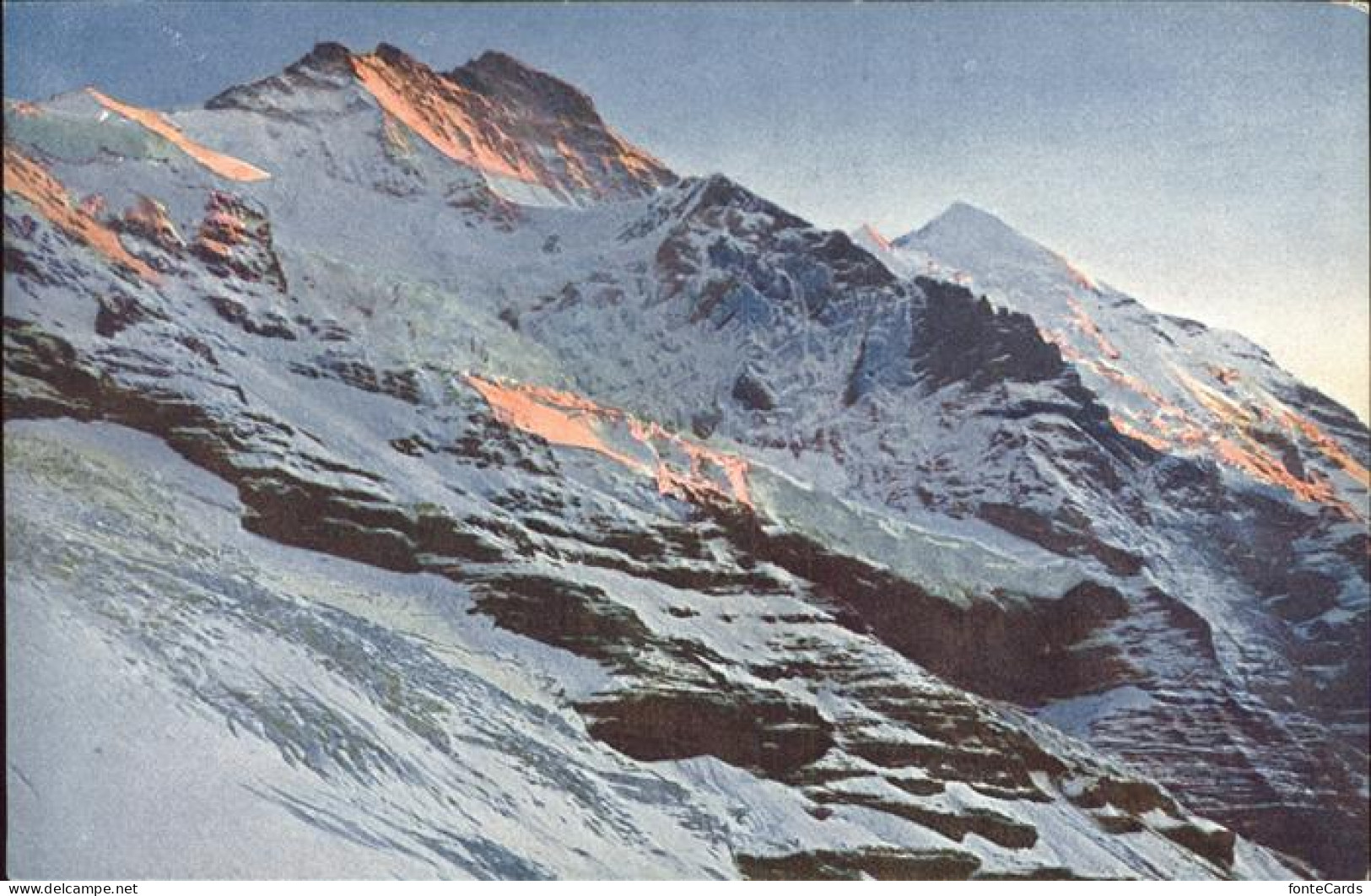 11357054 Jungfraubahn Jungfrau Mit Silberhoernern Berner Alpen Im Abendrot Jungf - Andere & Zonder Classificatie