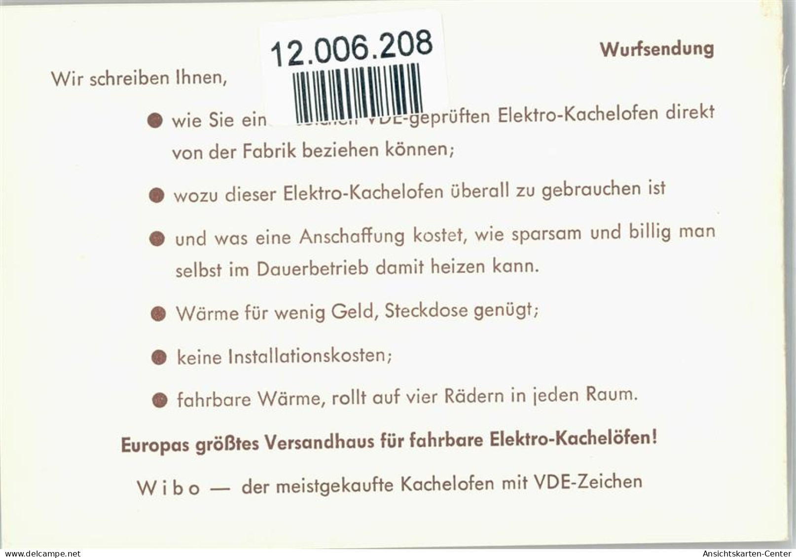 12006208 - Werbung Fahrbare Kachelofen - - Publicité