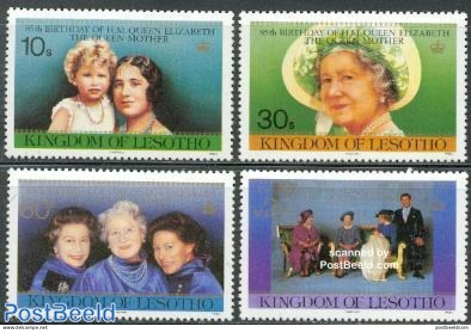 Lesotho 1985 Queen Mother 4v, Mint NH, History - Kings & Queens (Royalty) - Royalties, Royals