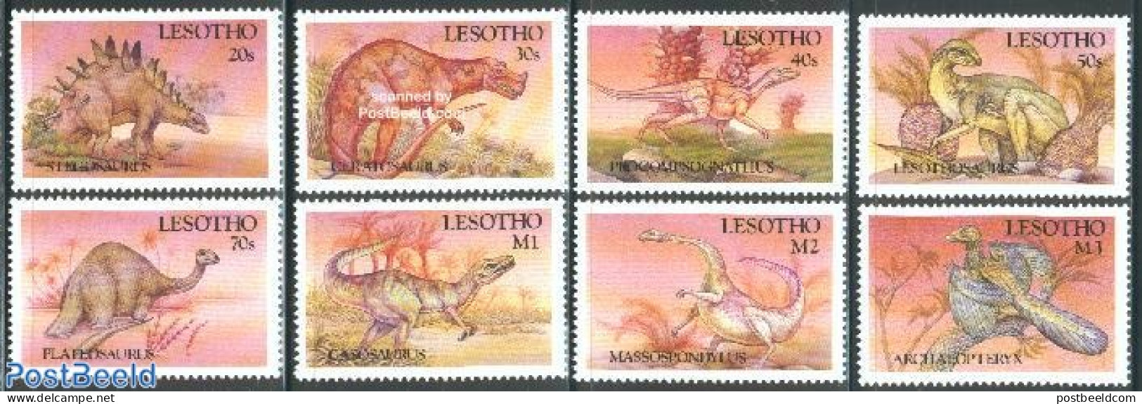 Lesotho 1992 Prehistoric Animals 8v, Mint NH, Nature - Prehistoric Animals - Prehistorics